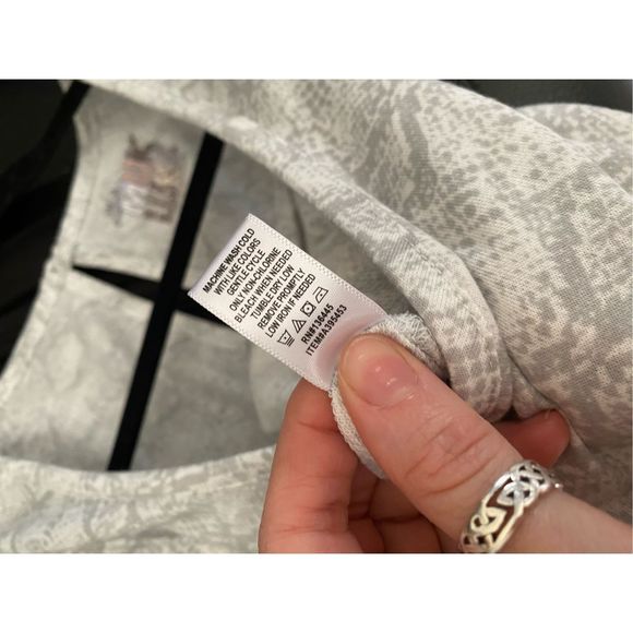 MUK LUKS NWT Gray White Drawstring Romper, Size XL - Picture 5 of 6